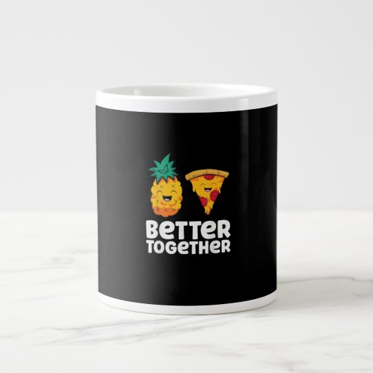 Ananas-Pizza-Better-Together-Spaßiges-Essensdesign Jumbo-Tasse (Vorderseite)