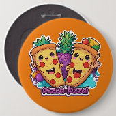 Ananas Pizza Funny Button (Vorne & Hinten)