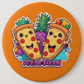 Ananas Pizza Funny Button (Vorderseite)