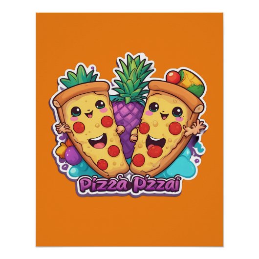 Ananas Pizza Funny Poster (Vorderseite)