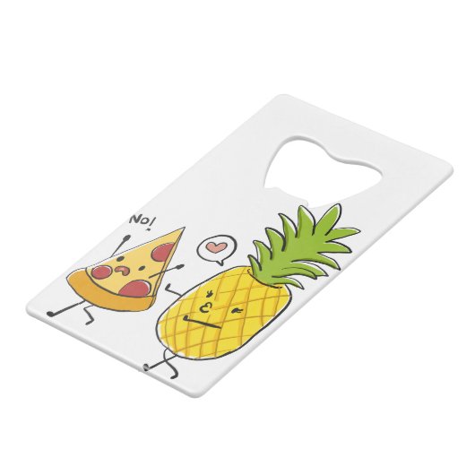 Ananas-Pizza Geldbeutel Flaschenöffner (Rückseite Schrägansicht)