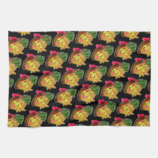 Ananas Pizza Liebe Geschirrtuch (Horizontal)