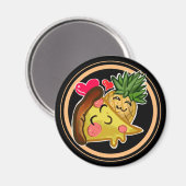 Ananas Pizza Liebe Magnet (Vorderseite/Rückseite)