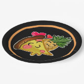 Ananas Pizza Liebe Pappteller (Schrägansicht)