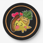 Ananas Pizza Liebe Pappteller (Vorderseite)