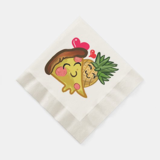 Ananas Pizza Liebe Serviette (Ecke)