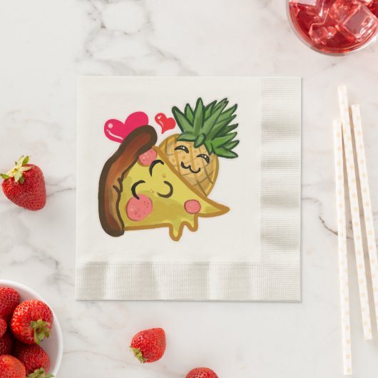 Ananas Pizza Liebe Serviette (Beispiel)