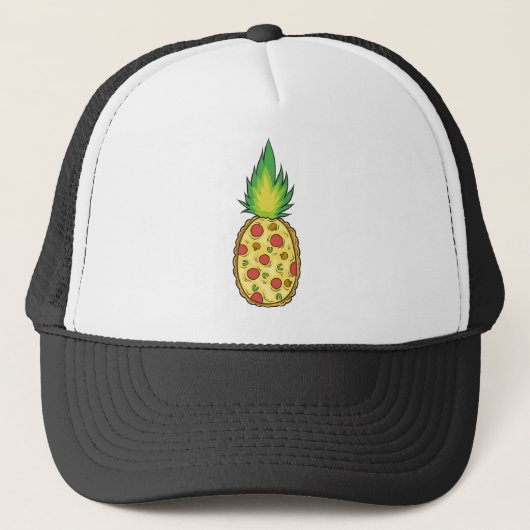 Ananas-Pizza-Parodie Truckerkappe (Vorderseite)