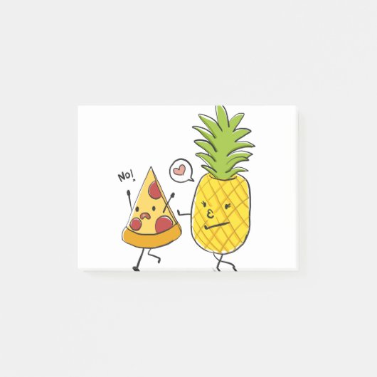 Ananas-Pizza Post-it Klebezettel (Vorderseite)