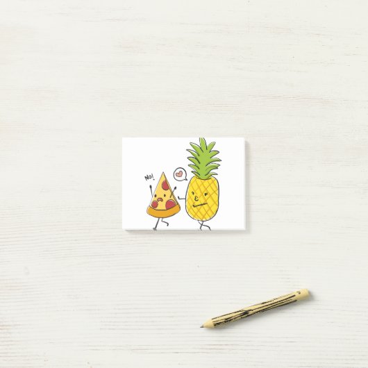 Ananas-Pizza Post-it Klebezettel (Auf Schreibtisch)
