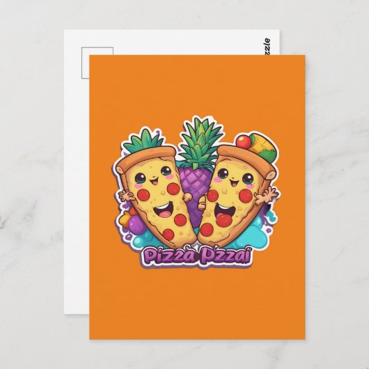 Ananas Pizza Postkarte (Vorne/Hinten)