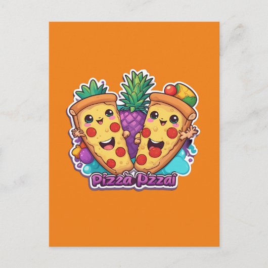 Ananas Pizza Postkarte (Vorderseite)