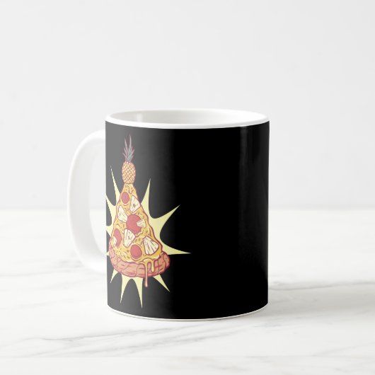 Ananas Pizza Weihnachtsbaum Kaffeetasse (Vorderseite Links)