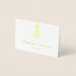 Ananas-Platzkarte aus Goldfolie Begleitkarte Folienkarte