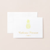 Ananas-Platzkarte aus Goldfolie | Begleitkarte Folienkarte (Vorderseite mit Umschlag)