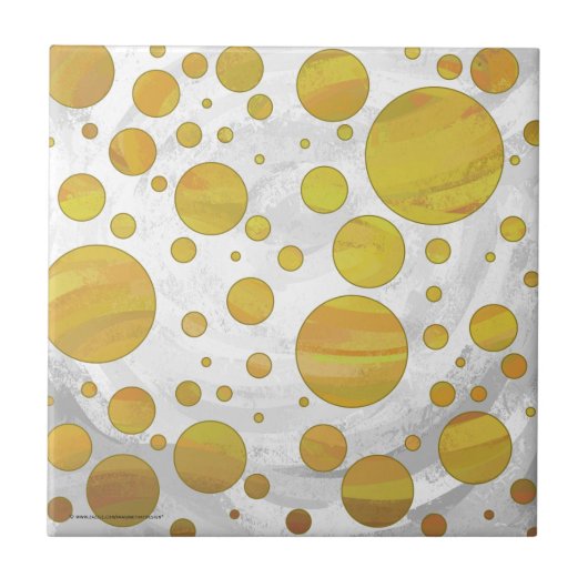 Ananas Polka Dot Pattern Fliese (Vorderseite)