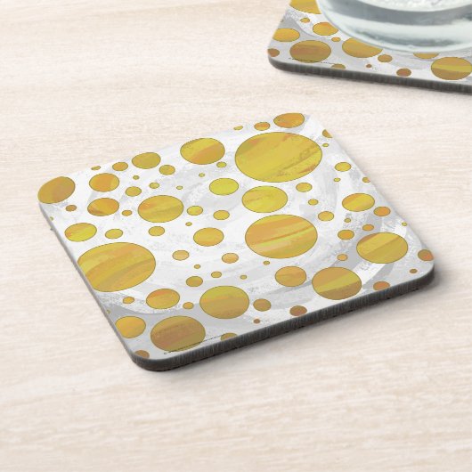 Ananas Polka Dot Pattern Getränkeuntersetzer (Linke Seite)