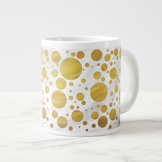 Ananas Polka Dot Pattern Jumbo-Tasse (Vorderseite Rechts)