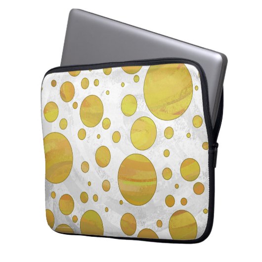 Ananas Polka Dot Pattern Laptopschutzhülle (Vorderseite Links)
