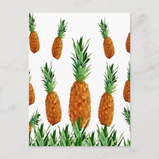 Ananas-Polygonmuster Postkarte (Vorderseite)