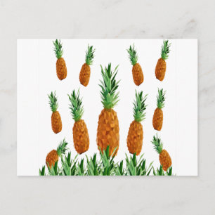 Ananas-Polygonmuster Postkarte