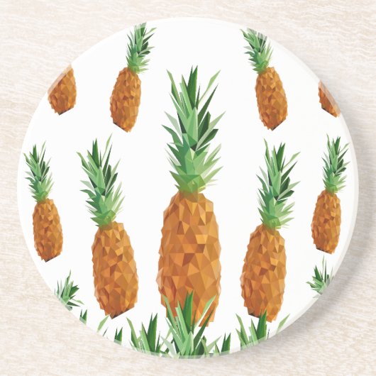 Ananas-Polygonmuster Sandstein Untersetzer (Vorne)