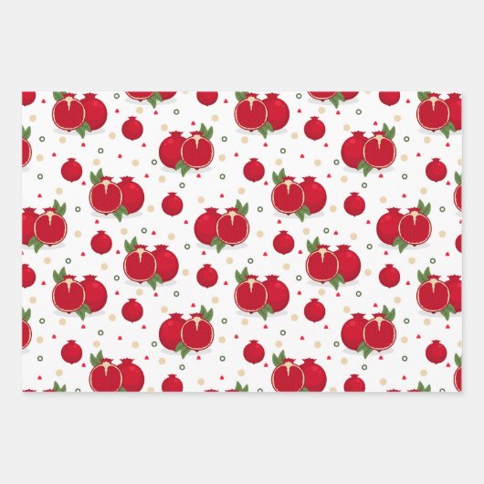 Ananas Pomegranate Pear Wrapping Paper Set 3 Geschenkpapier Set (Vorderseite 2)
