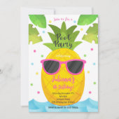 Ananas Pool Party Geburtstag Einladung (Vorderseite)
