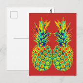 Ananas Pop Art Postkarte (Vorne/Hinten)