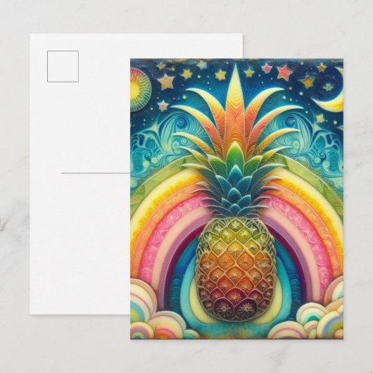Ananas Postkarte (Vorne/Hinten)