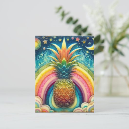 Ananas Postkarte (Stehend Vorderseite)