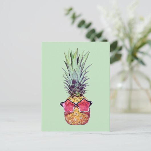Ananas Postkarte (Stehend Vorderseite)
