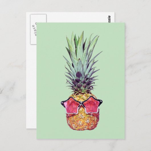 Ananas Postkarte (Vorne/Hinten)