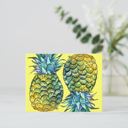 Ananas Postkarte (Stehend Vorderseite)