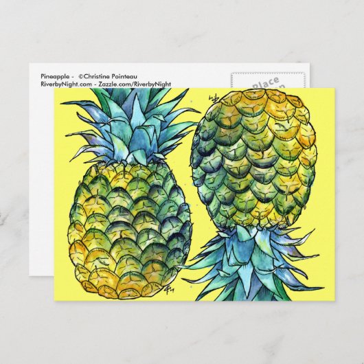 Ananas Postkarte (Vorne/Hinten)