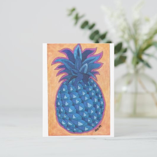 Ananas Postkarte (Stehend Vorderseite)