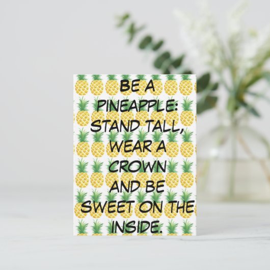 Ananas Postkarte (Stehend Vorderseite)