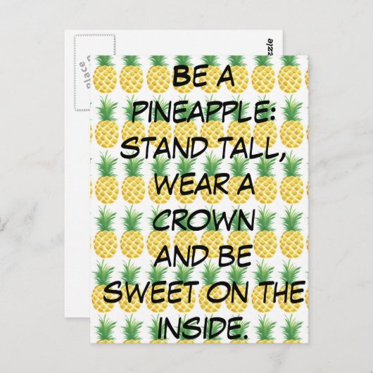 Ananas Postkarte (Vorne/Hinten)