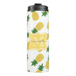 Ananas Print Monogram   Thermal Tumbler Thermosbecher