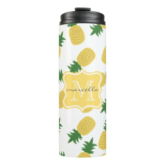 Ananas Print Monogram | Thermal Tumbler Thermosbecher (Vorderseite)