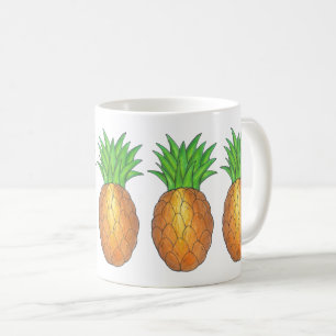 Ananas Print Tropical Hawaiian Island Fruit Kaffeetasse