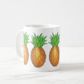 Ananas Print Tropical Hawaiian Island Fruit Kaffeetasse (Vorderseite Links)