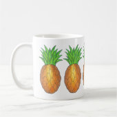 Ananas Print Tropical Hawaiian Island Fruit Kaffeetasse (Links)