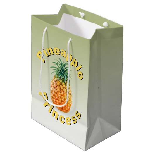 Ananas-Prinzessin Mittlere Geschenktüte (Vorderseite Schrägansicht)
