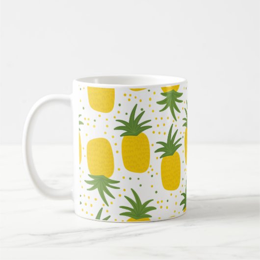 Ananas-Punkte: Sommerfruchtdesign Kaffeetasse (Links)