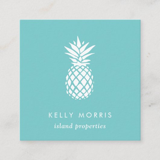Ananas Quadratische Visitenkarte (Vorderseite)