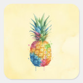 Ananas Quadratischer Aufkleber (Vorderseite)