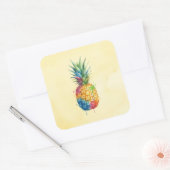 Ananas Quadratischer Aufkleber (Umschlag)