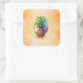 Ananas Quadratischer Aufkleber (Tasche)