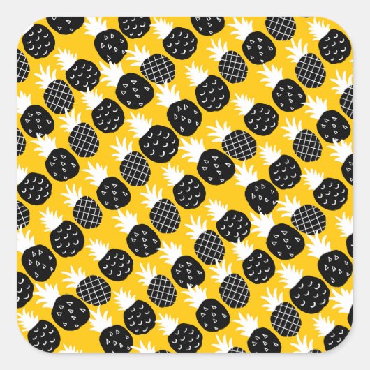Ananas Quadratischer Aufkleber (Vorderseite)